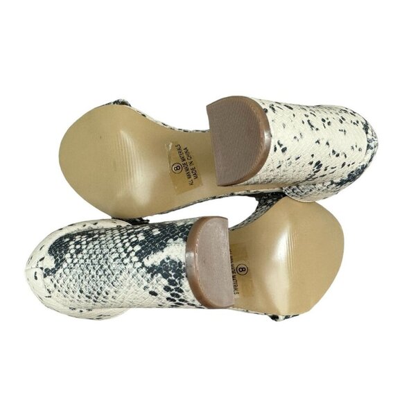 Lulu's NEW! Snakeprint Single Band Chunky Heel Sandal w Ankle Strap Women's Sz 8 - Picture 9 of 12